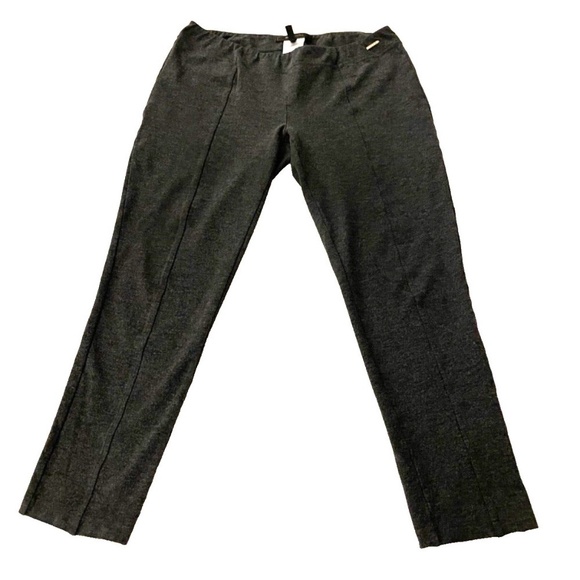 BCBG MaxAzria Pull On Cropped Spandex Stretch Pants; Heathered Grey; Size L - Picture 1 of 4